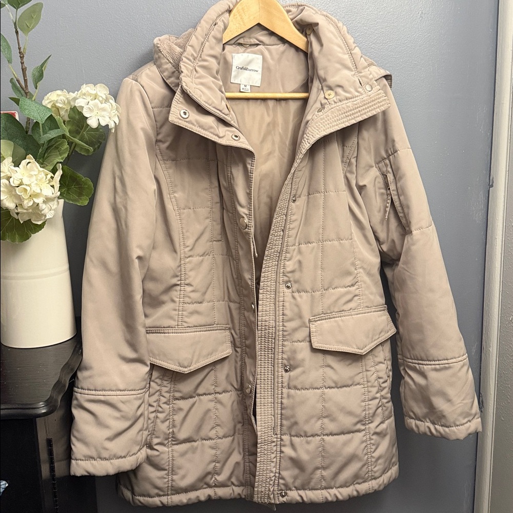 Croft & Barrow Women's Beige Puffer Jacket